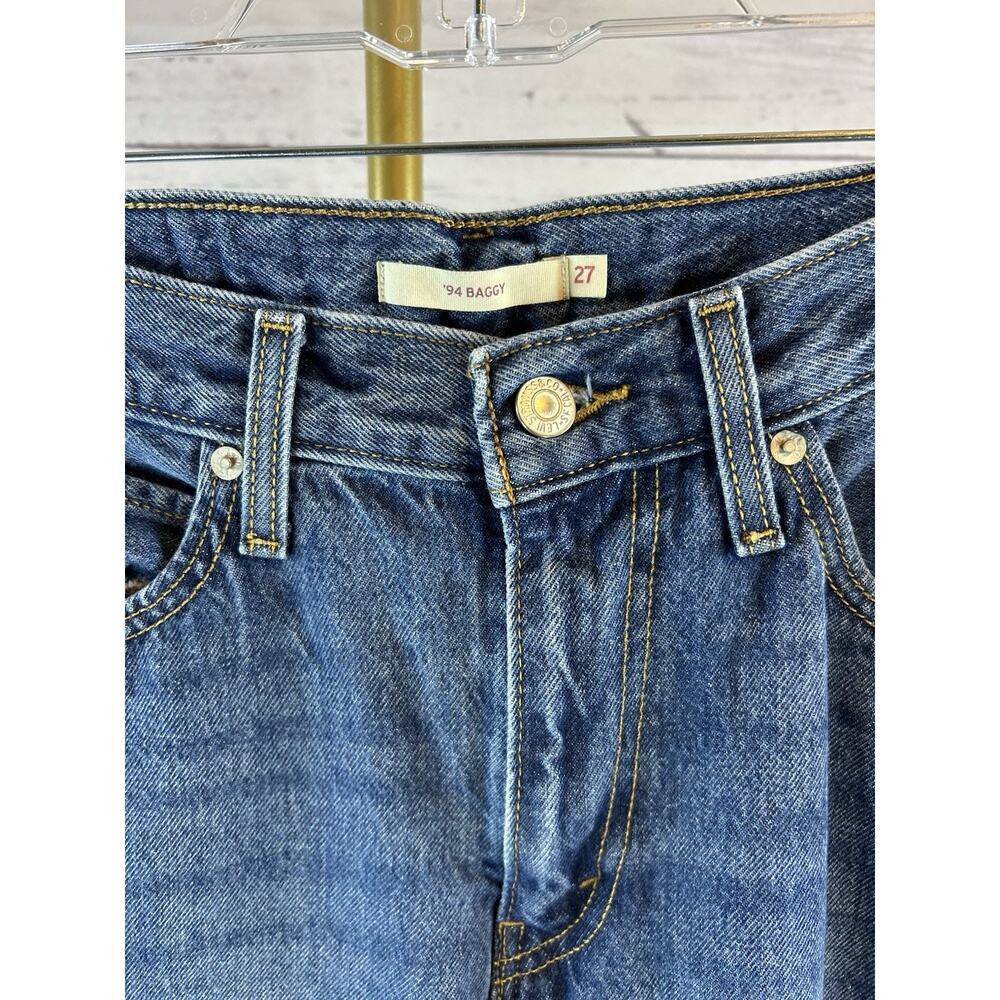 Levi’s 94 Baggy Jeans Womens Size 27 Medium Wash High Rise Relaxed Straight - Picture 3 of 5